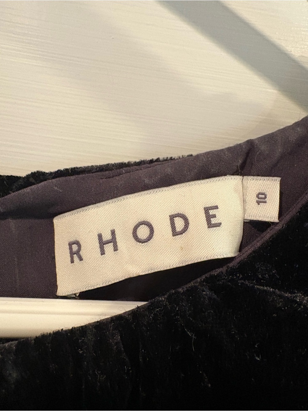 RHODE Black Velvet Midi Dress Size 10 Flutter Sleeve Elegant dress - Picture 4 of 8